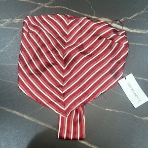 Red and White Bandana Strapless Top